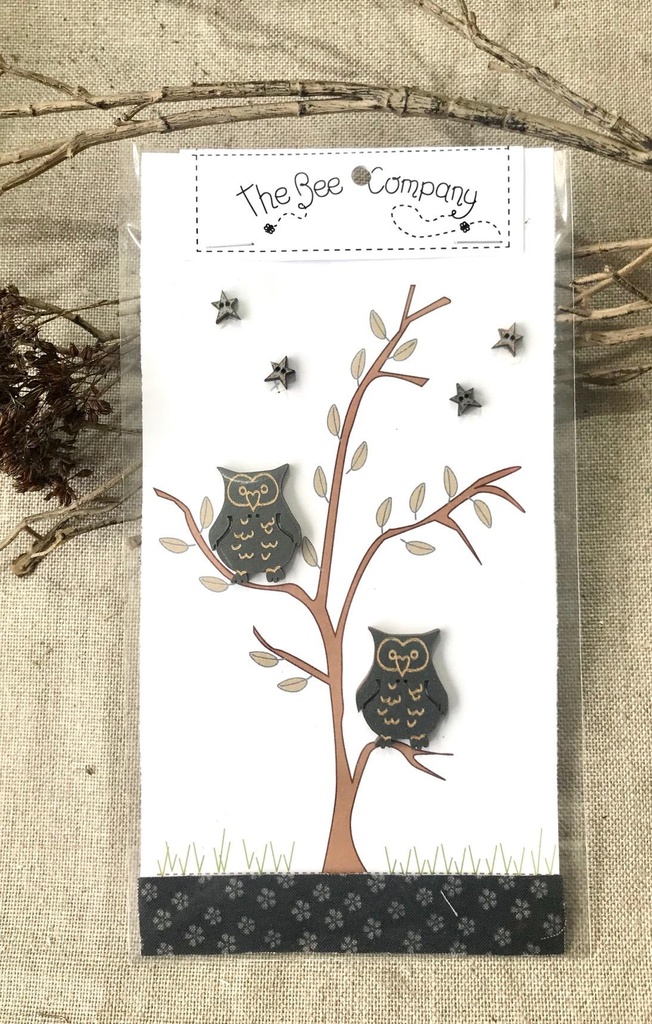 Boutons Hiboux & Etoiles "Owl & Stars"