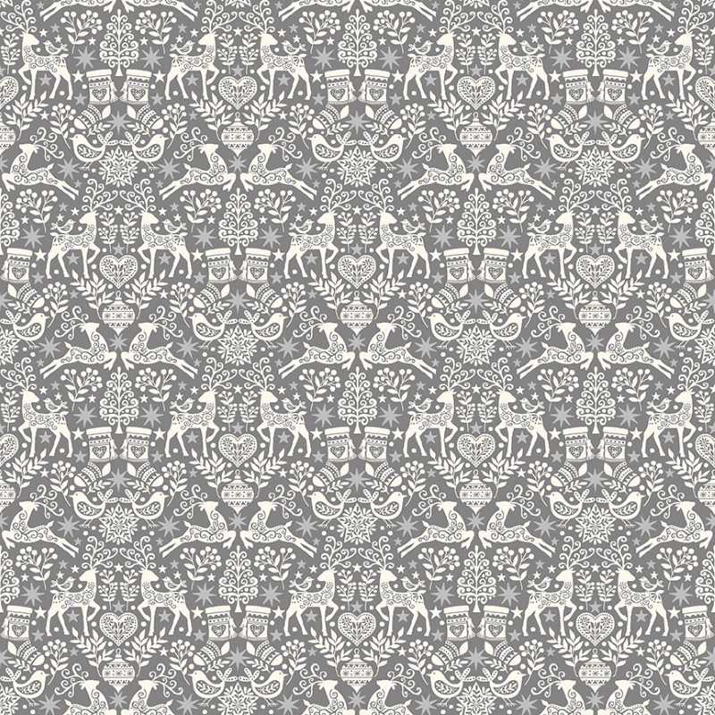 Tissu Patchwork Scandi Rennes Gris, Coupon