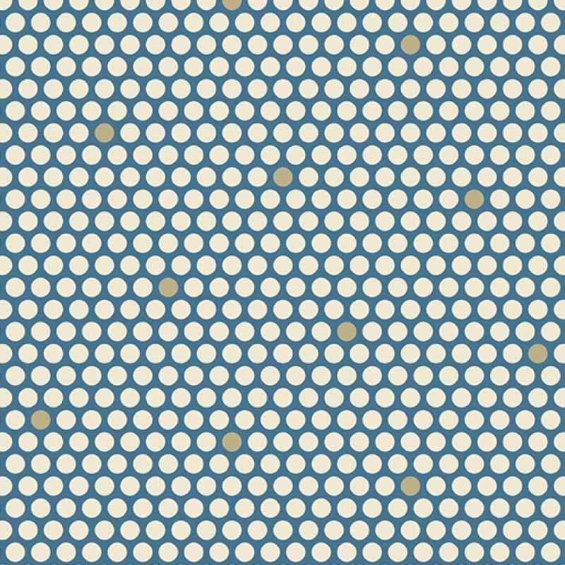Tissu Patchwork Blue Escape Polka Snowshoe
