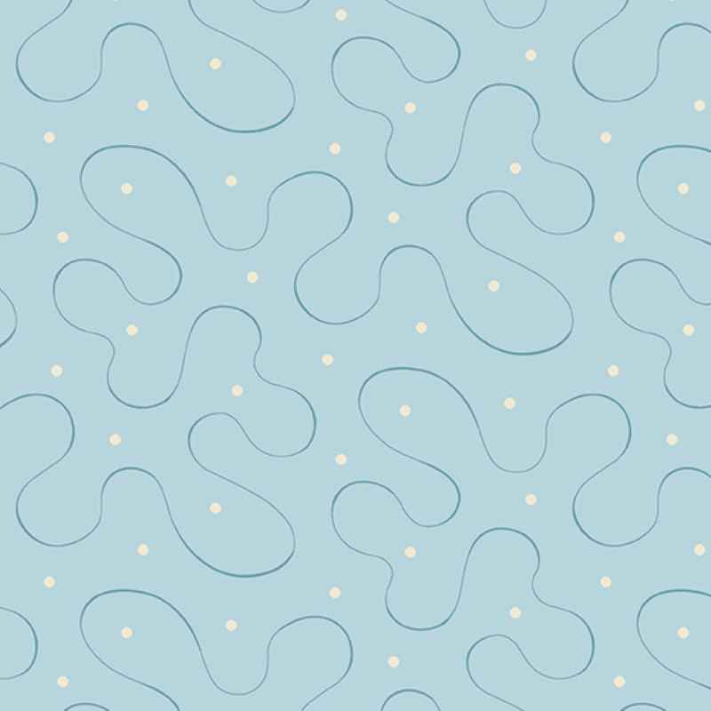 Tissu Patchwork Blue Escape Ribbon Bleu