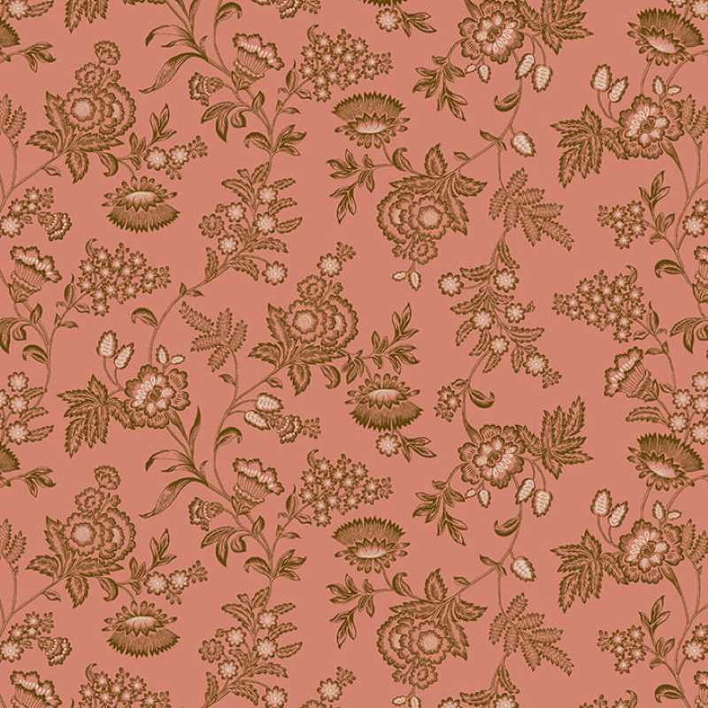 Tissu Patchwork Chocolate Covered Cherries Pink Fancy Flowers