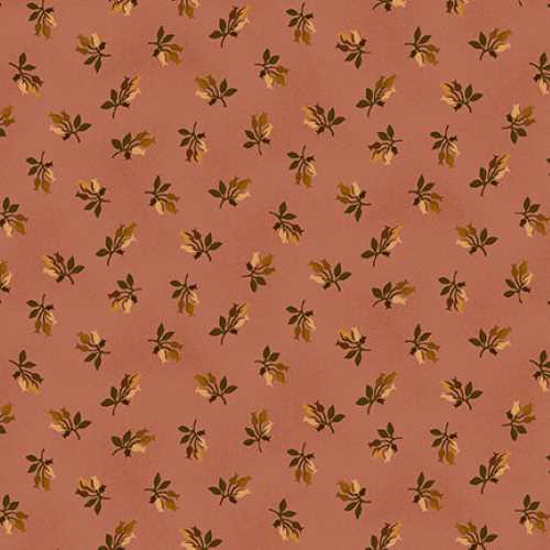 Tissu Patchwork Chocolate Covered Cherries Pink Sprigged Blooms