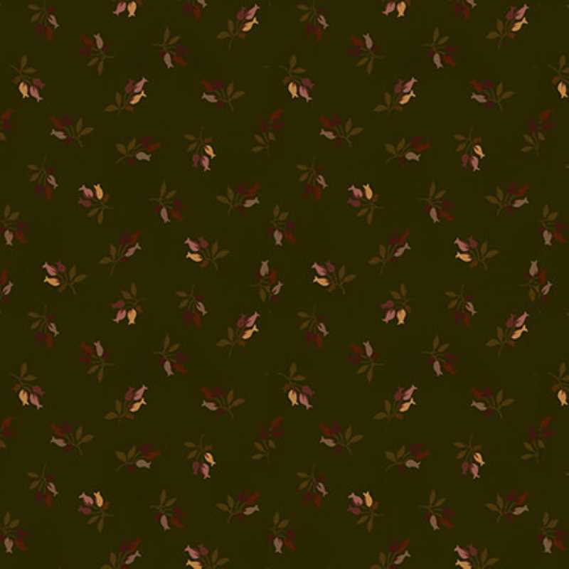 Tissu Patchwork Chocolate Covered Cherries Chocolate Sprigged Blooms