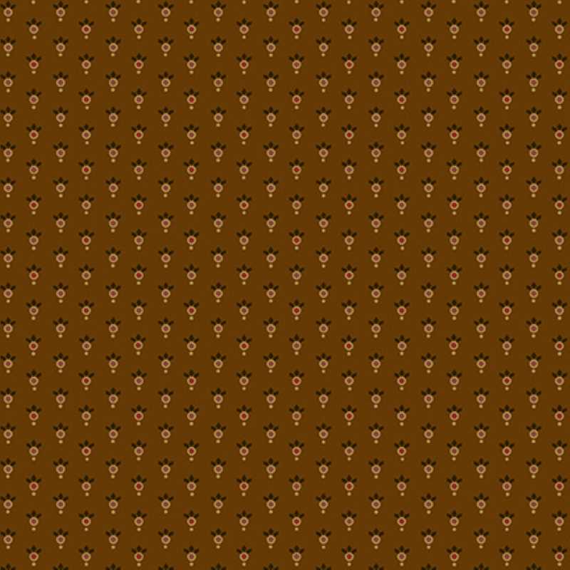 Tissu Patchwork Chocolate Covered Cherries Chestnut Ditsy Geometric