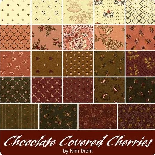 Tissu Patchwork Chocolate Covered Cherries Collection 24 Fat Quarter