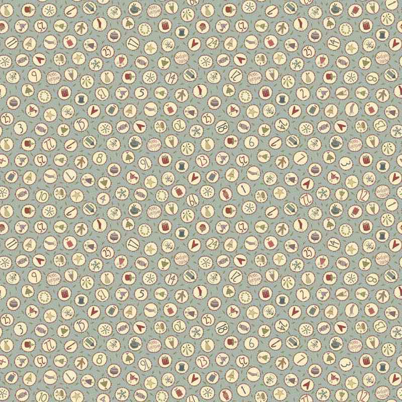 Tissu Patchwork O Christmas Tree Circles Light Blue, Coupon
