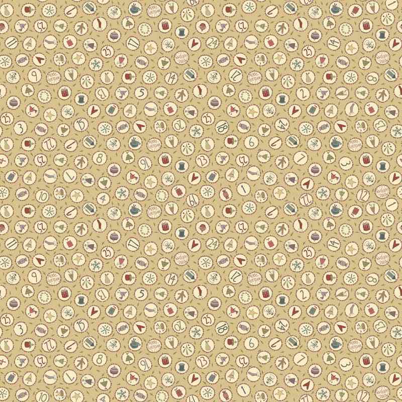 Tissu Patchwork O Christmas Tree Circles Butternut