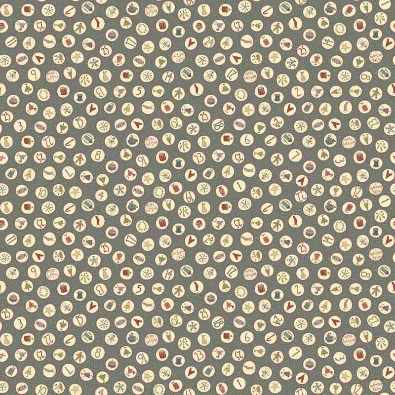 Tissu Patchwork O Christmas Tree Circles Dark Blue