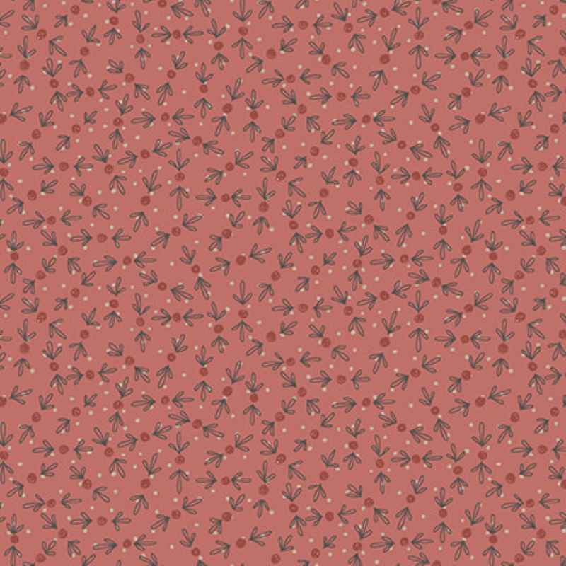 Tissu Patchwork O Christmas Tree Berries Pink