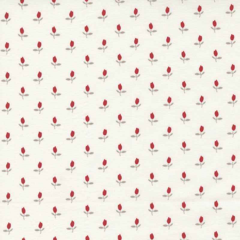 Tissu Patchwork The Flower Farm Tulipes Crème, Coupon