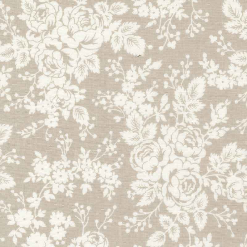 Tissu Patchwork The Flower Farm Grandes Fleurs Beige