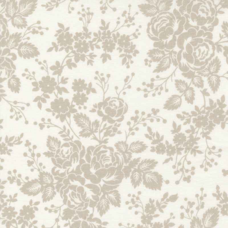 Tissu Patchwork The Flower Farm Grandes Fleurs Crème, Coupon