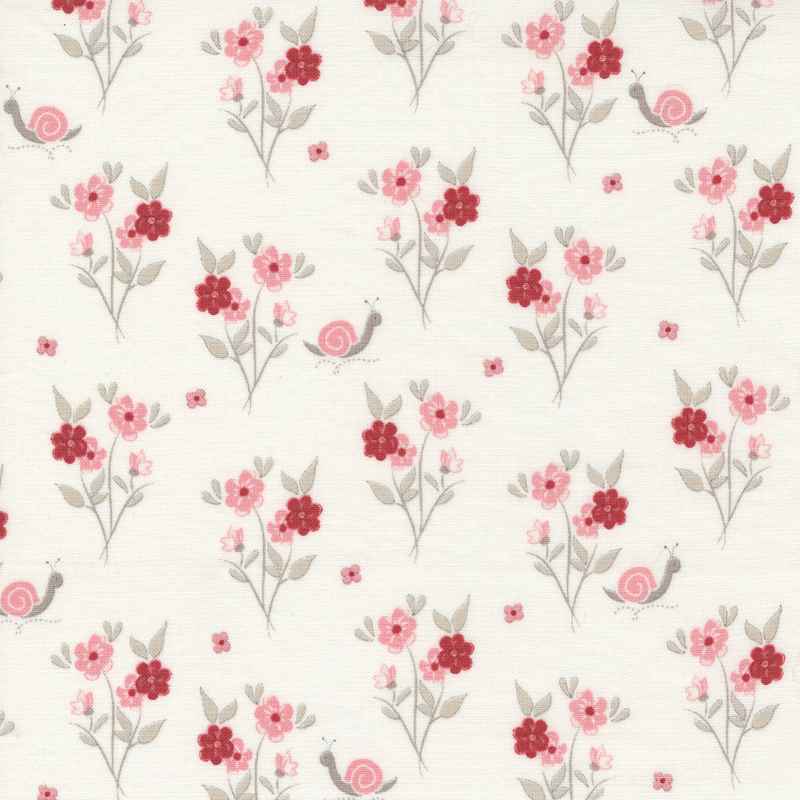 Tissu Patchwork The Flower Farm Jardin de  Fleurs Crème, Coupon