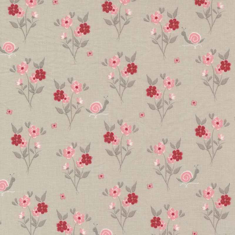 Tissu Patchwork The Flower Farm Jardin de Fleurs Beige, Coupon