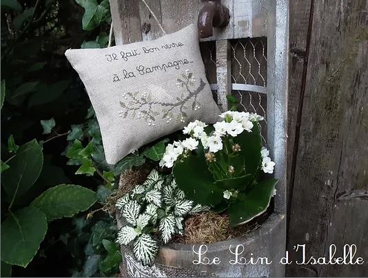 Modèle Points Comptés - Coussin Campagne