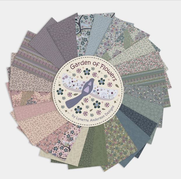 Tissu Patchwork Garden of Flowers Collection, 24 Coupons 50x55cm