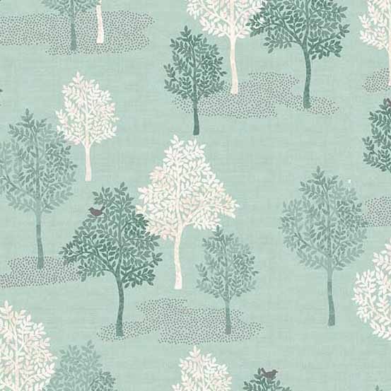 Tissu Patchwork Woodland _ Trees, Turquoise