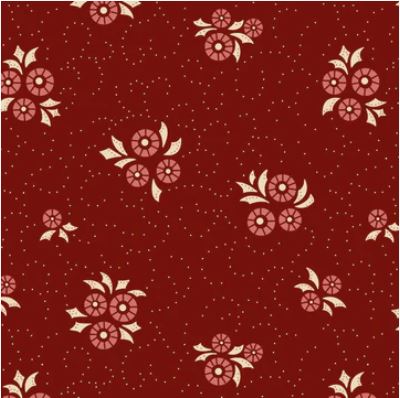 Tissu Patchwork Forward to the Past &quot;Wheel of the Fortune&quot; Cranberry