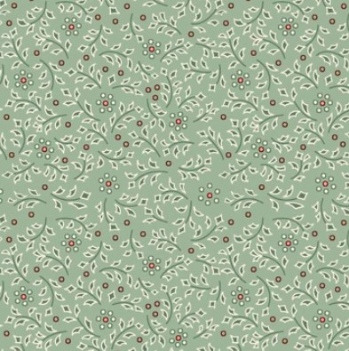 Tissu Patchwork Forward to the Past "Hollyberry" Glacier Blue, Coupon