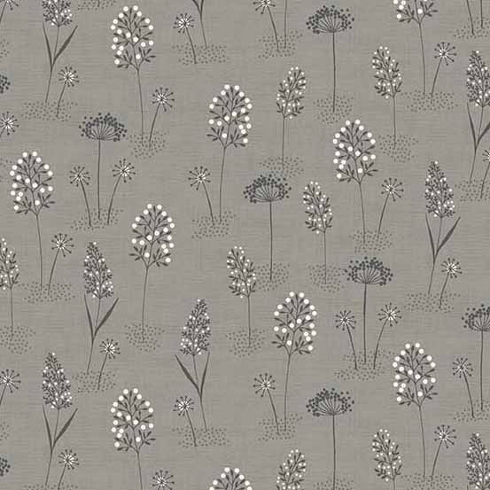 Tissu Patchwork Woodland _ Grasses, Grey, Coupon