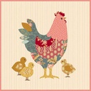 Modèle Patchwork Coussin Poule Edyta Sitar