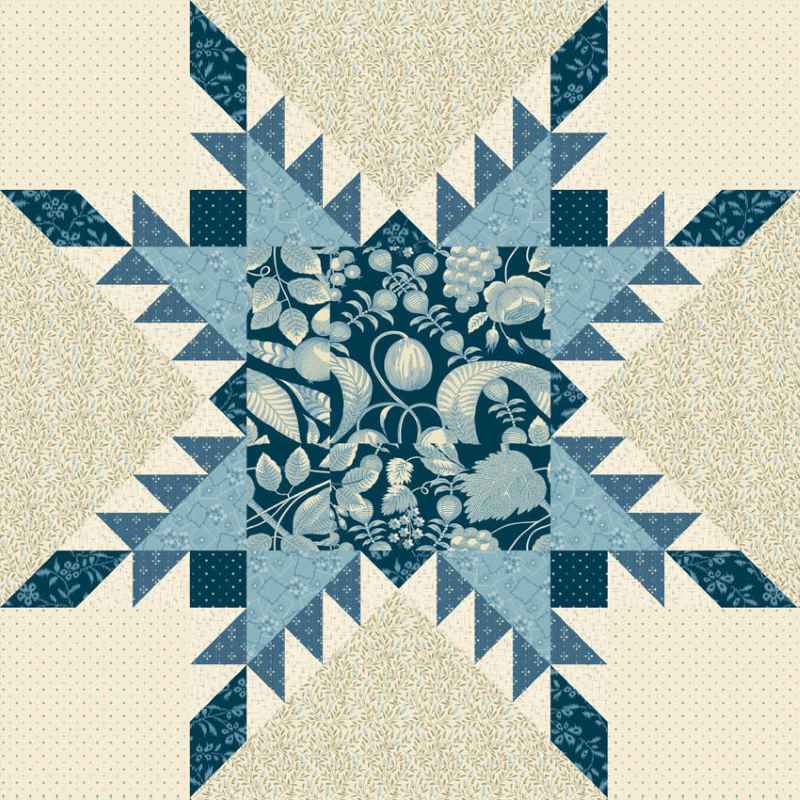 Modèle Patchwork Coussin Etoile Plumetée Edyta Sitar