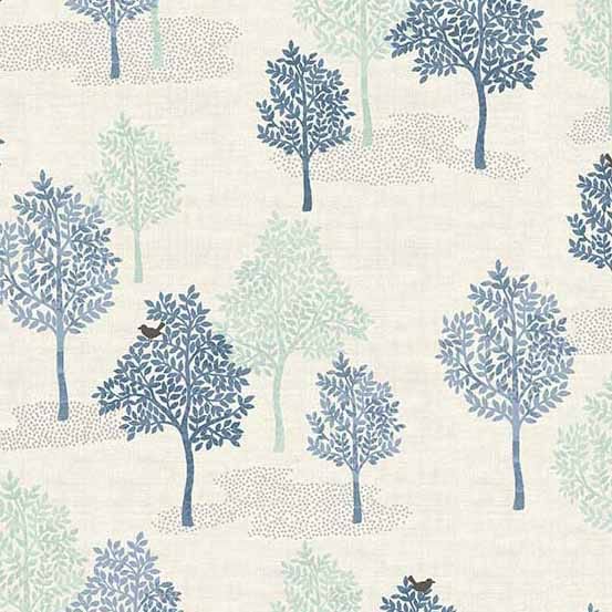 Tissu Patchwork Woodland _ Trees, Blue
