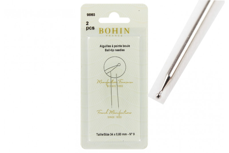 Aiguilles à pointe boule, n°9 - Taille 34 x 0,60 mm