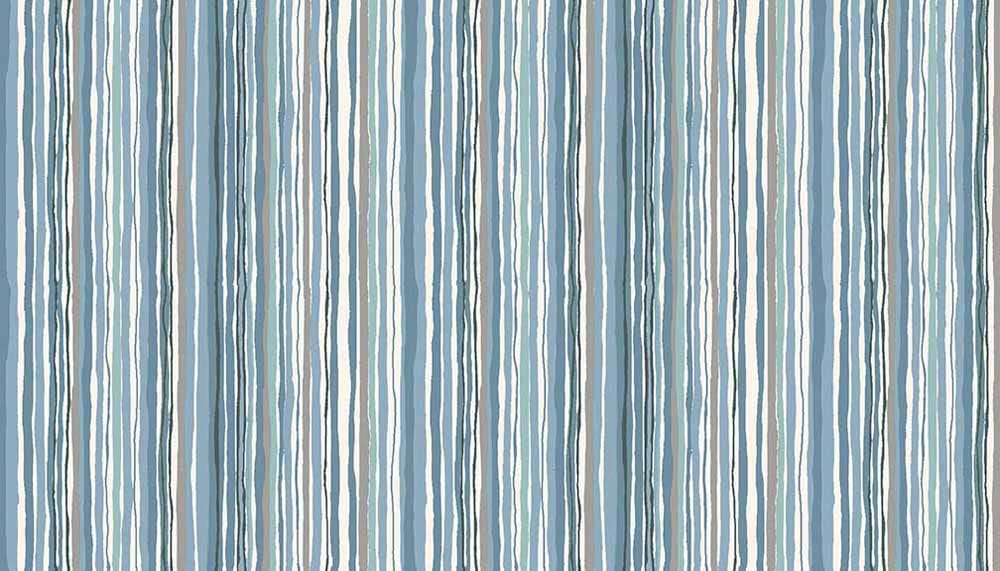 Tissu Patchwork Woodland _ Wavy Stripe, Blue, Coupon