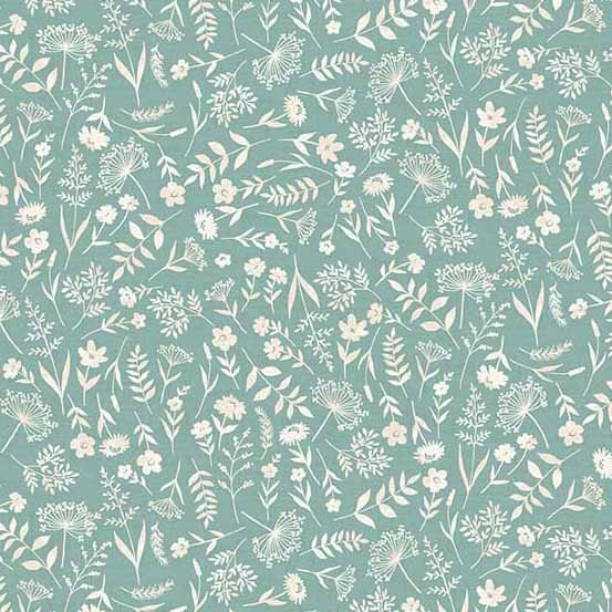 Tissu Patchwork Woodland _ Scatter, Turquoise, Coupon