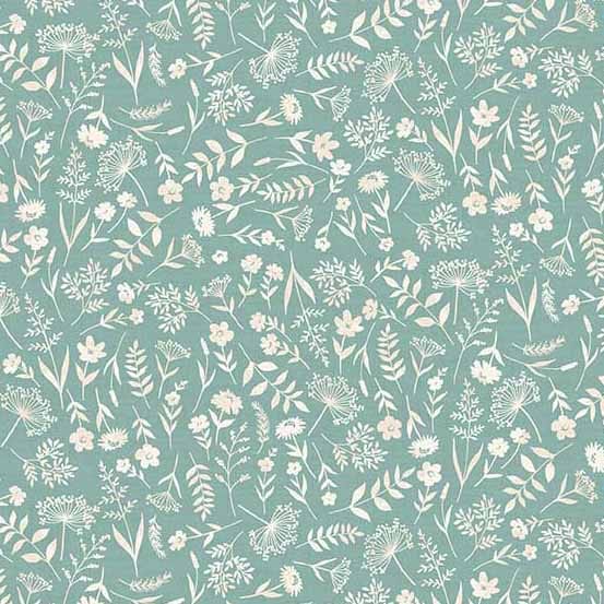 Tissu Patchwork Woodland _ Scatter, Turquoise, Coupon