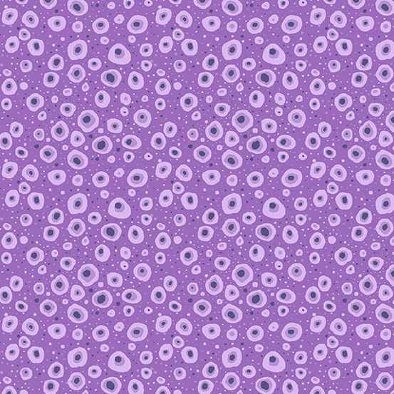 Tissu Patchwork Dinosaure Empreintes Bulles Lilas