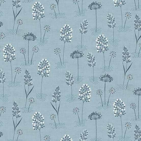 Tissu Patchwork Woodland _ Grasses, Blue, Coupon