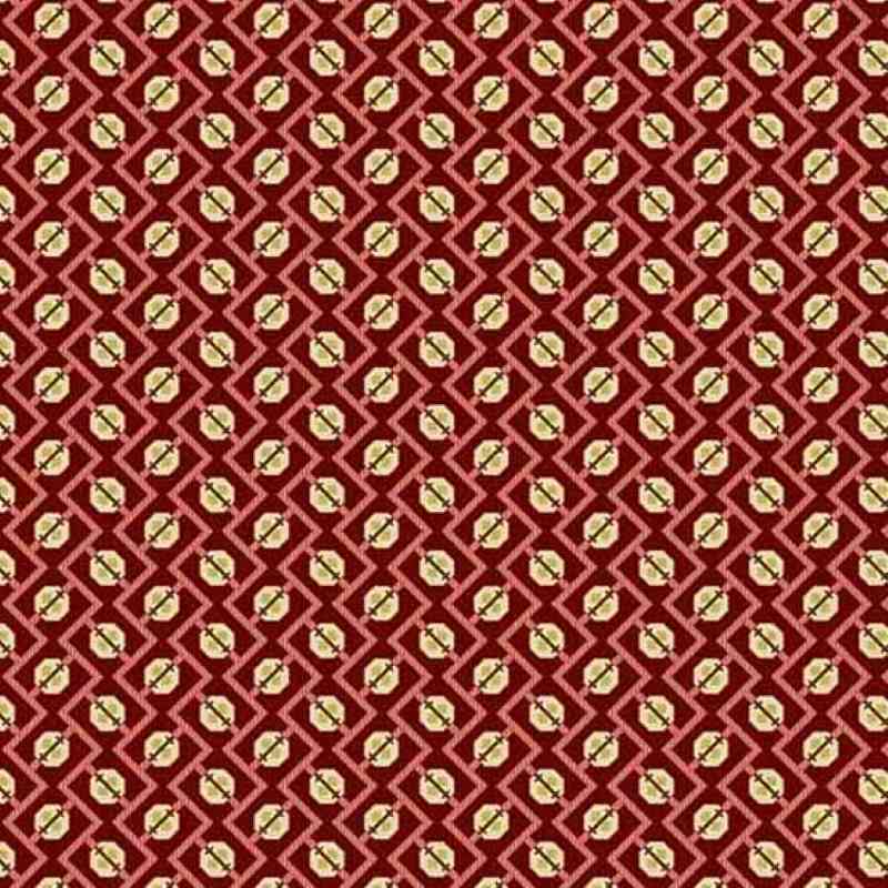 Tissu Patchwork Primrose Medallion Ruby
