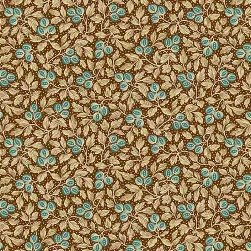 Tissu Patchwork Primrose Botanical Beauty Coffee