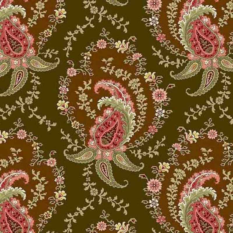 Tissu Patchwork Primrose Paisley Ochre