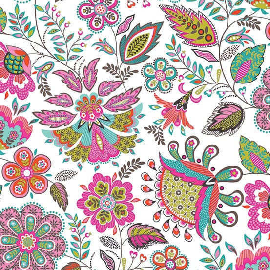 Tissu Patchwork Monsoon _ White Sarasa, Coupon