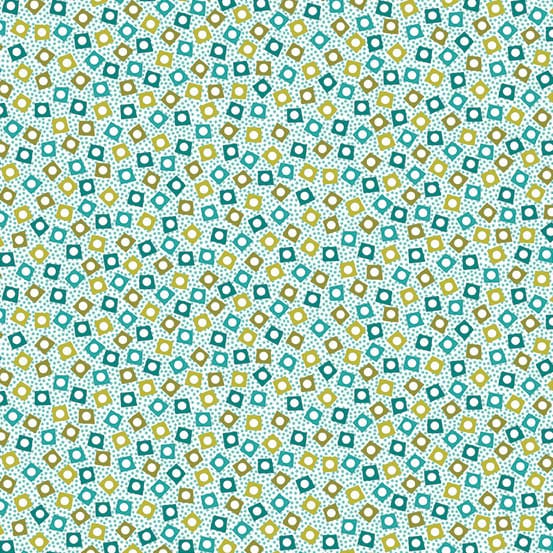 Tissu Patchwork Monsoon _ Turquoise Square Spot, Coupon