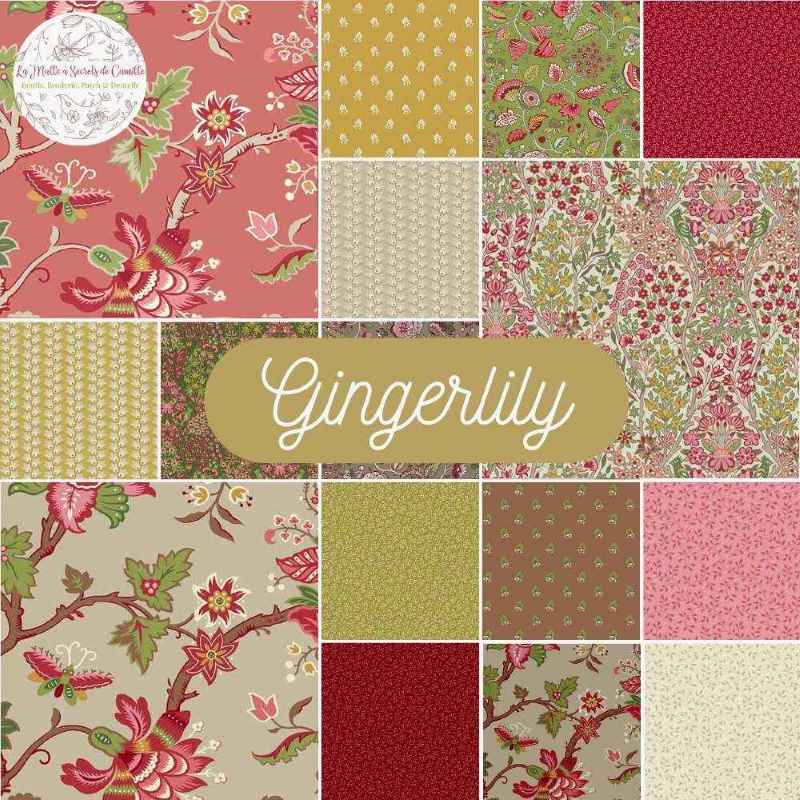Tissu Patchwork Collection Gingerlily, 28 Coupons 25x55cm