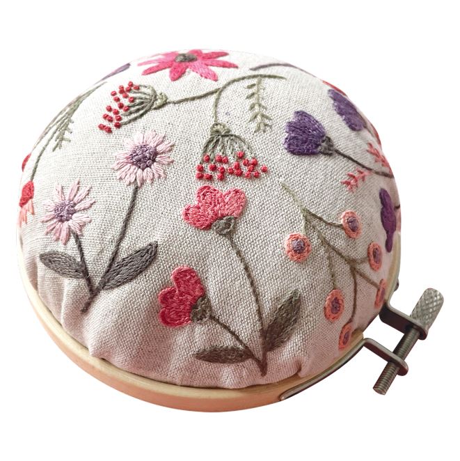 Kit Broderie "Pique Aiguilles Fleuri" Corail