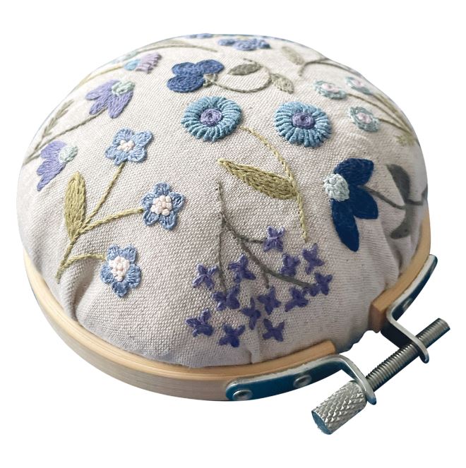 Kit Broderie "Pique Aiguilles Fleuri" Bleu