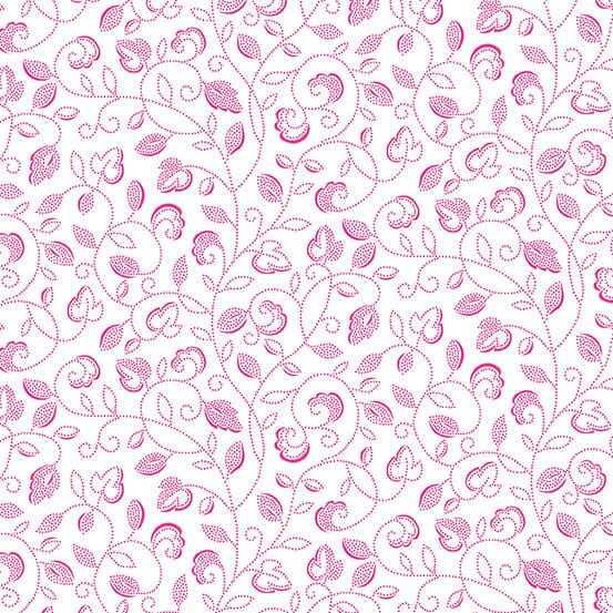 Tissu Patchwork Monsoon _ Pink Dotty Scroll 