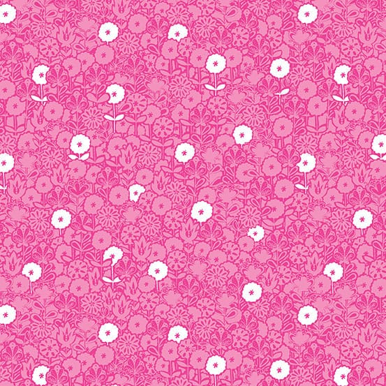 Tissu Patchwork Monsoon _ Pink Lillipop Flower, Coupon