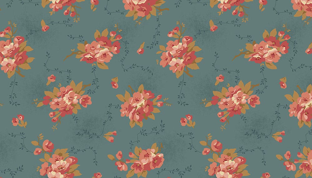 Tissu Patchwork Bed of Roses, Dahlia Dusty Blue, Coupon