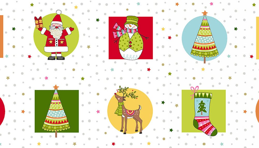 Tissu Patchwork Festive - Placement Panneau Etiquette