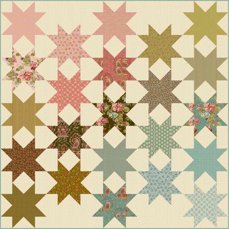 Kit Patchwork Sewing Star &quot;Primrose&quot; de Edyta Sitar