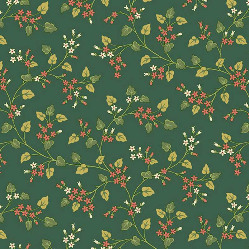 Tissu Patchwork Green Thumbs Flower Vine Cedar