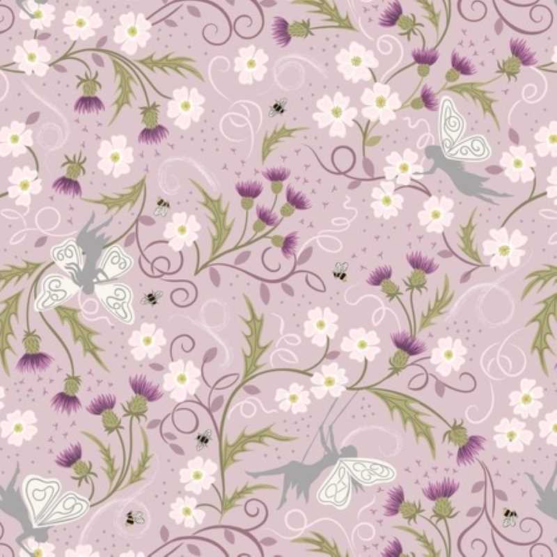 Tissu Patchwork Celtic Faeries - Faeries on soft heather, Coupon