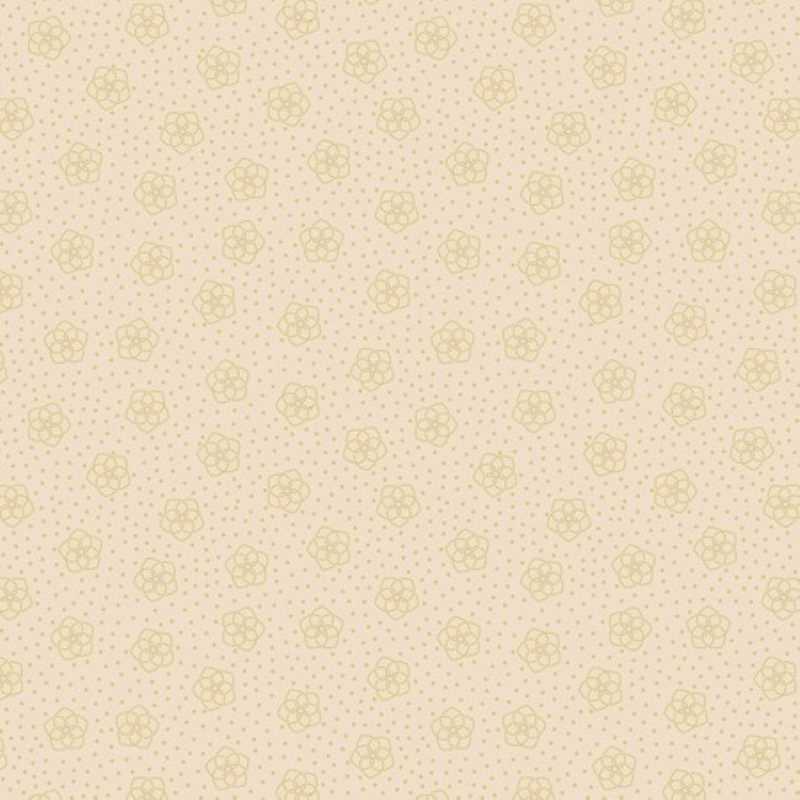 Tissu Patchwork Celtic Faeries - Flowers on dark cream