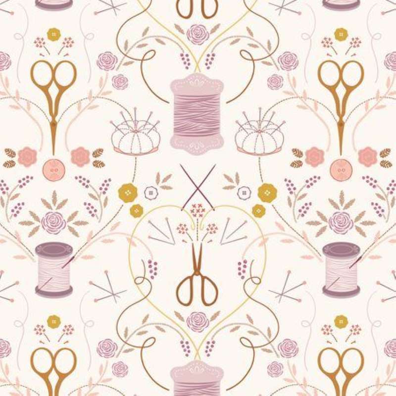 Tissu Patchwork Memory Made - Stitch in time cream